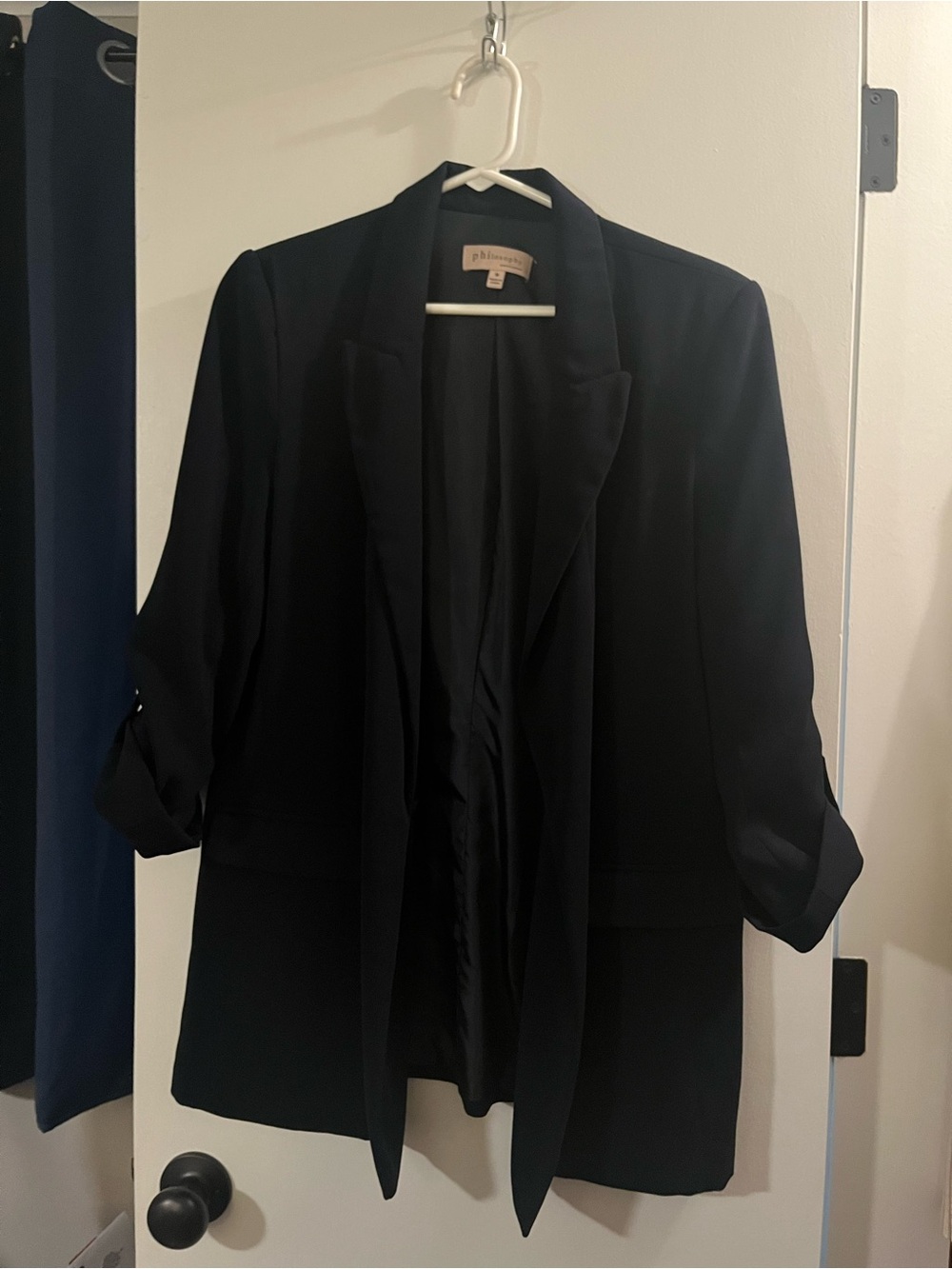 Philosophy Navy Open-Front Women's Blazer Jacket